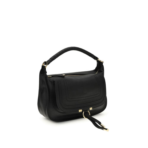 Chloé Marcie Small Shoulder Bag Black Calf Leather