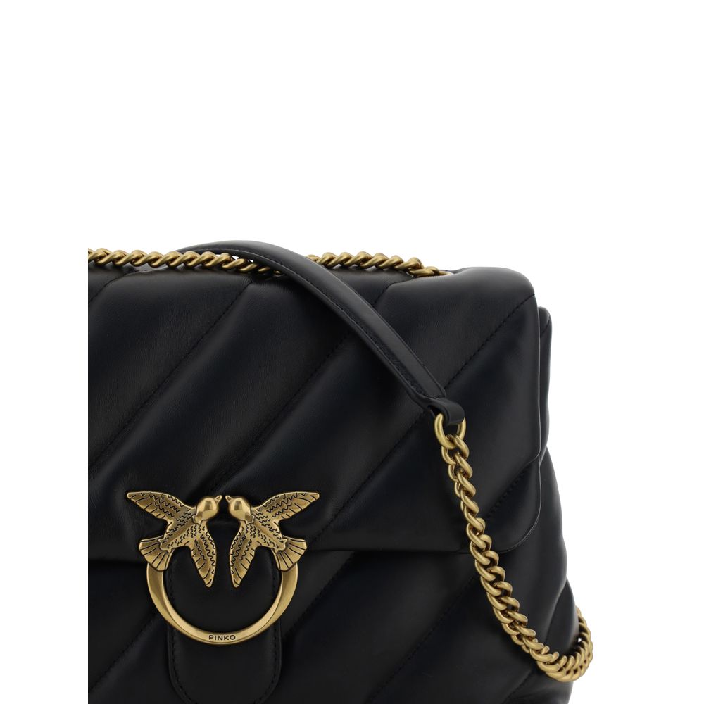 Pinko Love Puff Large Shoulder Bag Black Quilted Leather