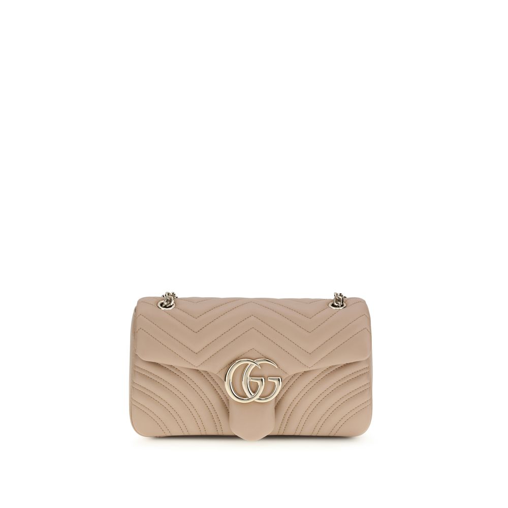 Gucci GG Marmont Small Shoulder Bag Beige Matelassé Leather