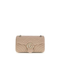 Gucci GG Marmont Small Shoulder Bag Beige Matelassé Leather