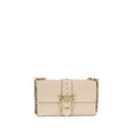 Pinko Love One Simply Medium Shoulder Bag Beige Leather
