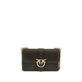 Pinko Love One Simply Medium Shoulder Bag Dark Brown Leather
