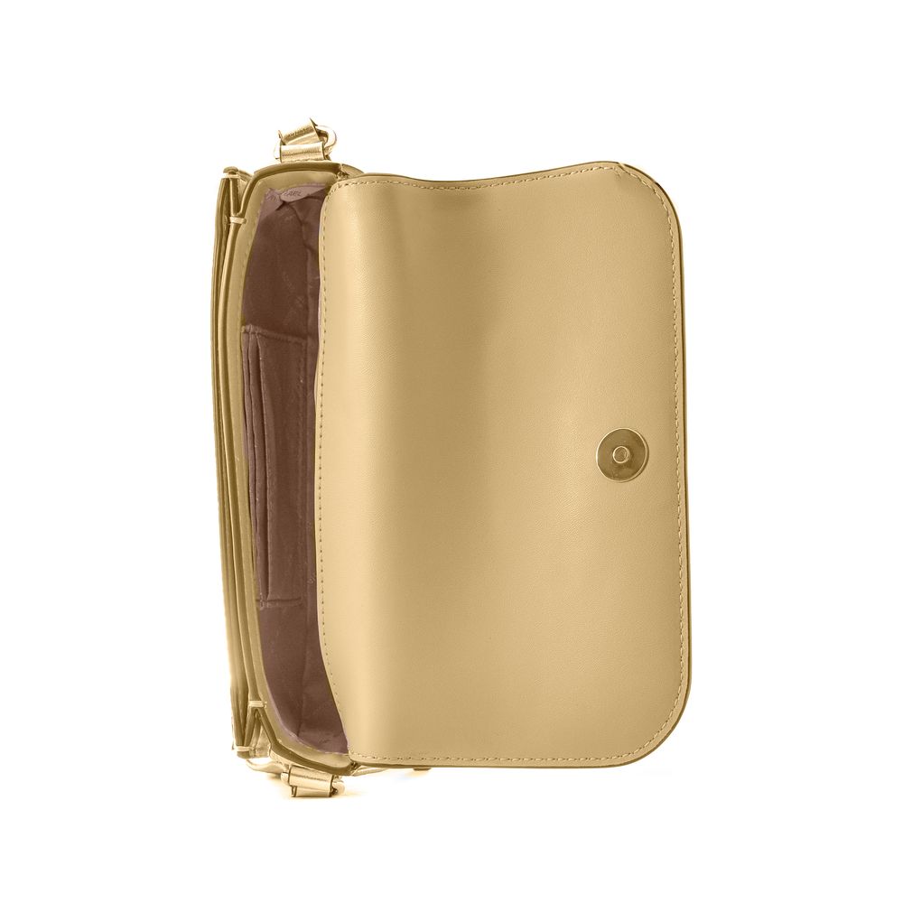 Michael Kors Jet Set Travel Small Metallic Leather Crossbody Bag Pale Gold