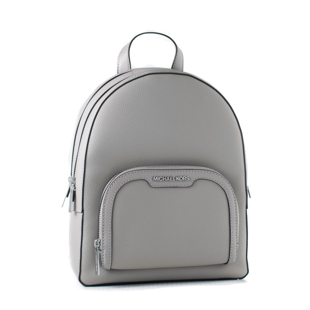 Michael Kors Jaycee Medium Pebbled Leather Backpack Pearl Grey