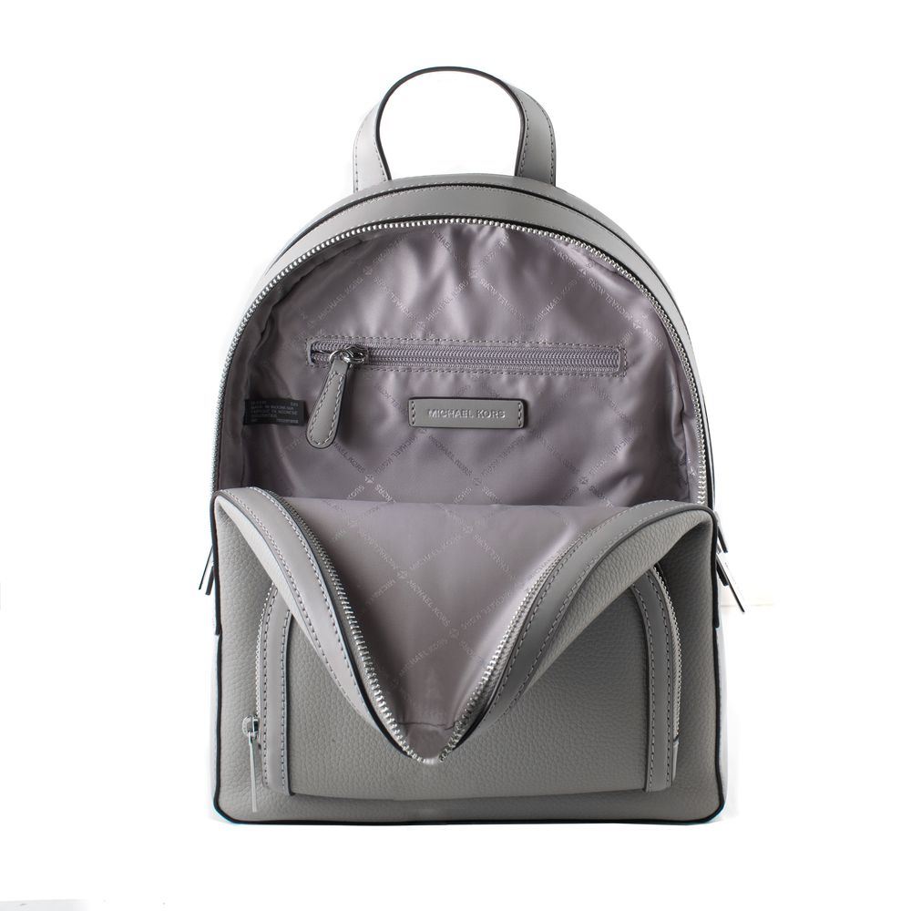 Michael Kors Jaycee Medium Pebbled Leather Backpack Pearl Grey