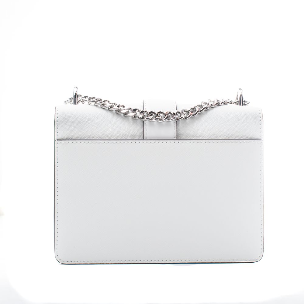 Michael Kors Greenwich Small Optic White Leather Shoulder Bag