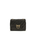 Pinko Love Puff Large Shoulder Bag Dark Brown Quilted Leather