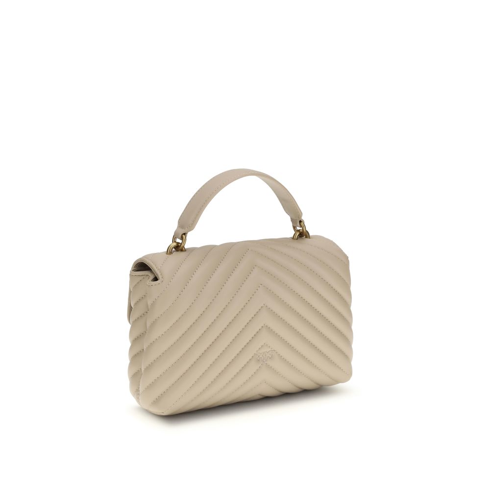 Pinko Love Lady Medium Top Handle Bag Beige Quilted Leather