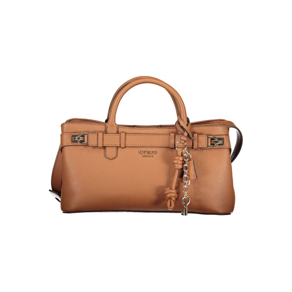 Guess Jeans Gregoria Satchel Bag in Cognac Brown