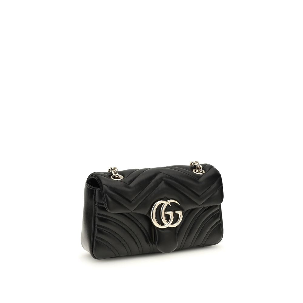 Gucci GG Marmont Small Shoulder Bag in Black Leather