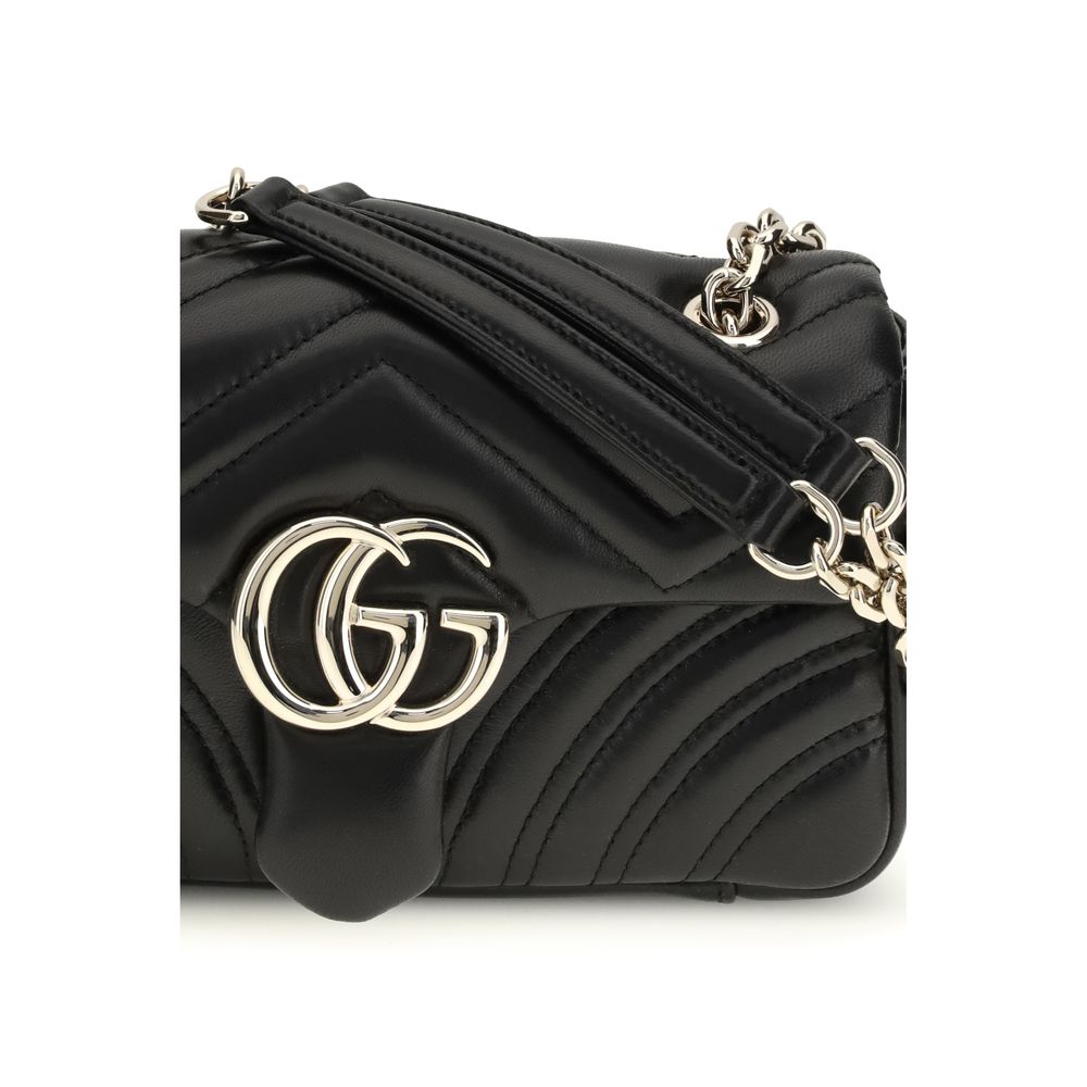 Gucci GG Marmont Small Shoulder Bag in Black Leather