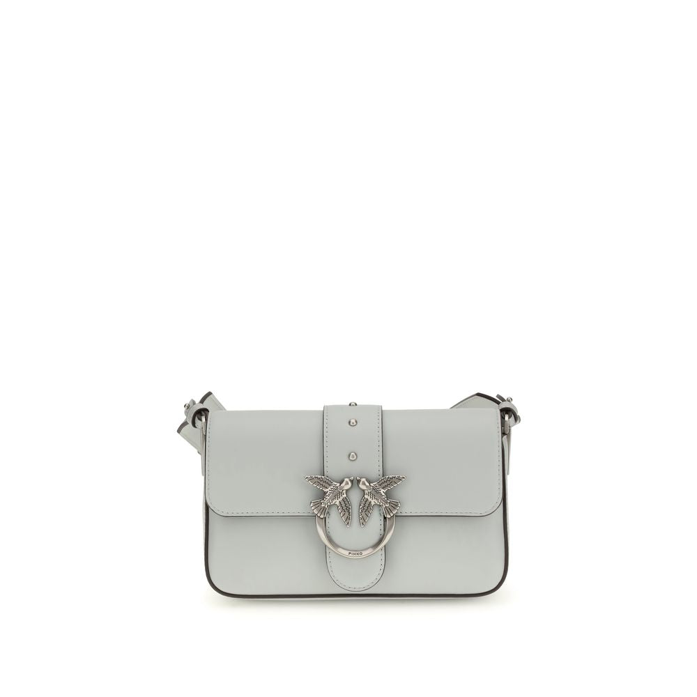 Pinko Mini Love Crossbody Bag Powder Blue Calf Leather