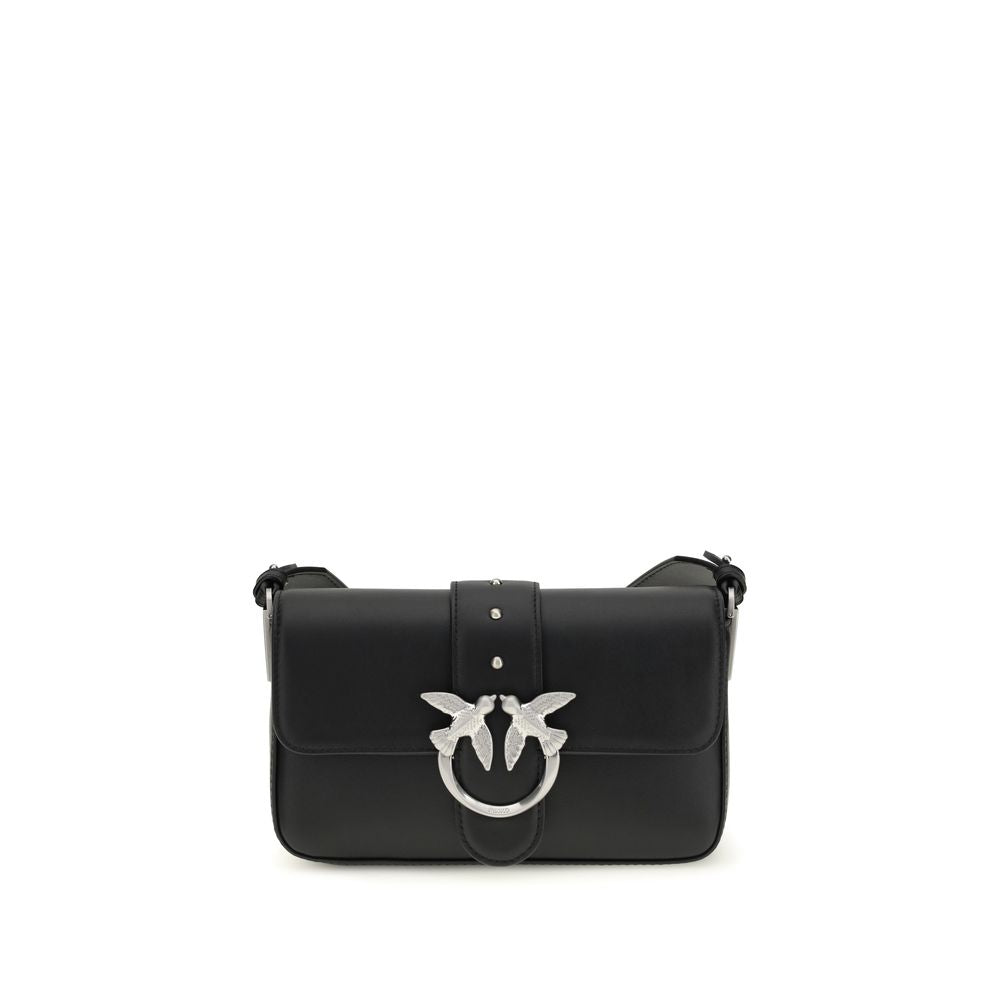 Pinko Mini Love Crossbody Bag Black Calf Leather