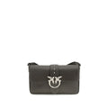 Pinko Love One Medium Shoulder Bag Dark Brown Leather