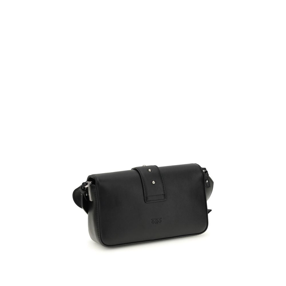 Pinko Mini Love Crossbody Bag Black Calf Leather