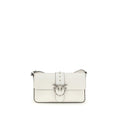 Pinko Love One Medium Shoulder Bag Cream Leather