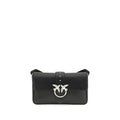 Pinko Love One Medium Shoulder Bag Black Leather