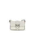 Pinko Mini Love Shoulder Bag Cream Calf Leather