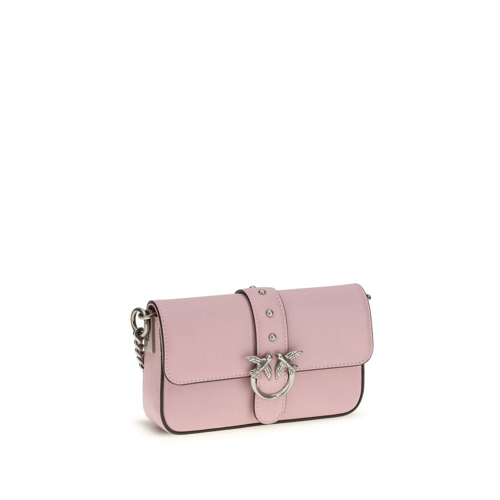 Pinko Baby Love Micro Shoulder Bag Light Pink Calf Leather