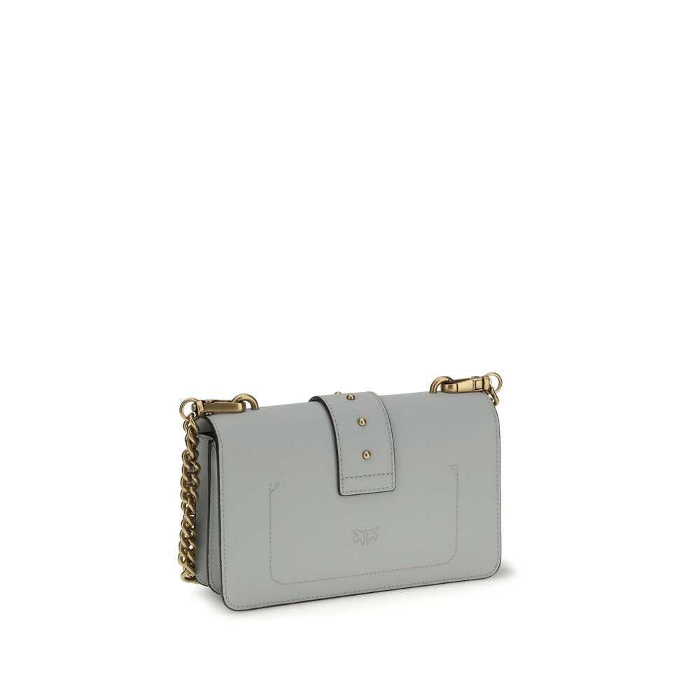 Pinko Love One Mini Shoulder Bag Powder Blue Leather
