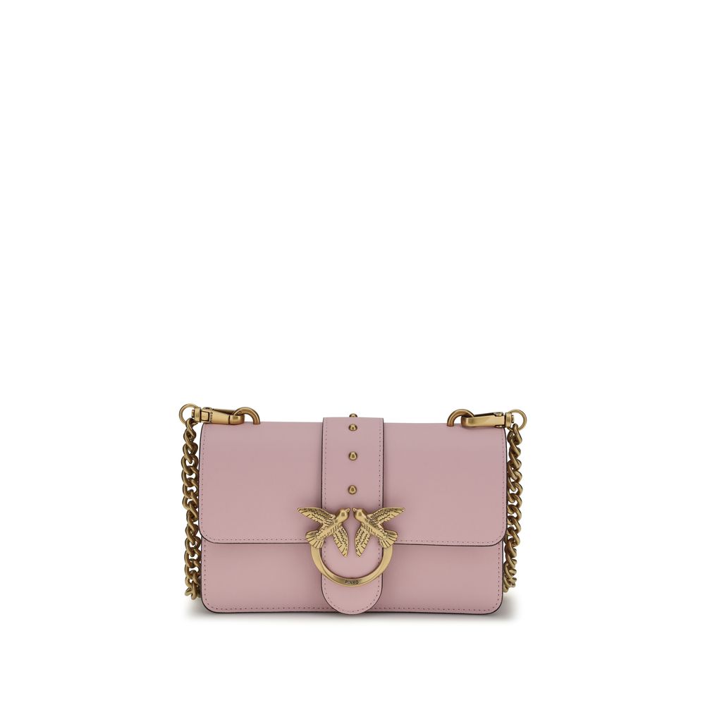 Pinko Love One Mini Shoulder Bag Light Pink Leather
