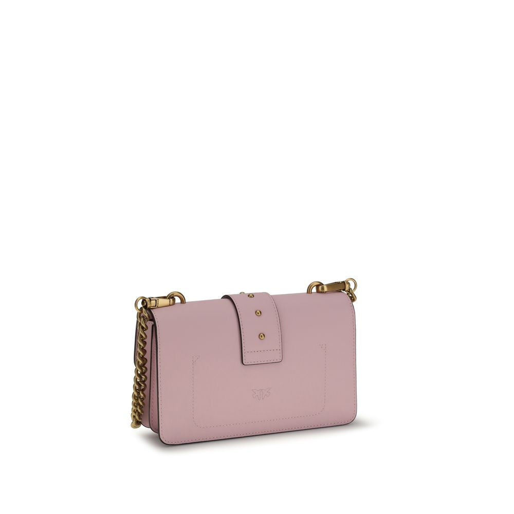 Pinko Love One Mini Shoulder Bag Light Pink Leather