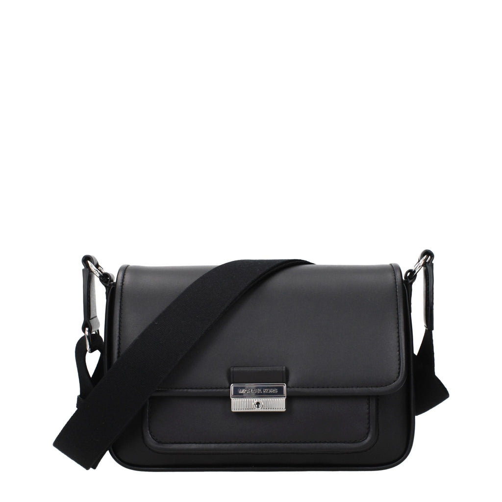 Michael Kors Bradshaw Medium Leather Messenger Bag Black