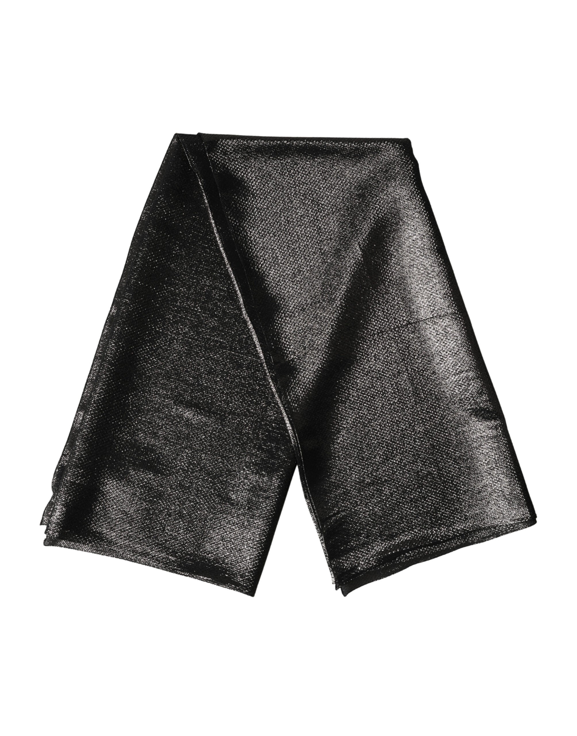 Dolce & Gabbana Black Silk Square Wrap Shawl Foulard 122cm x 120cm  Scarf