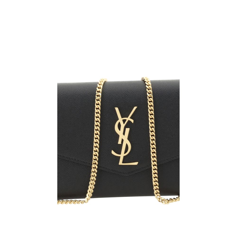 Saint Laurent Cassandre Wallet on Chain Black Smooth Leather