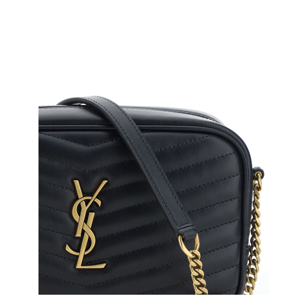 Saint Laurent Lou Camera Bag Black Matelassé Chevron Leather