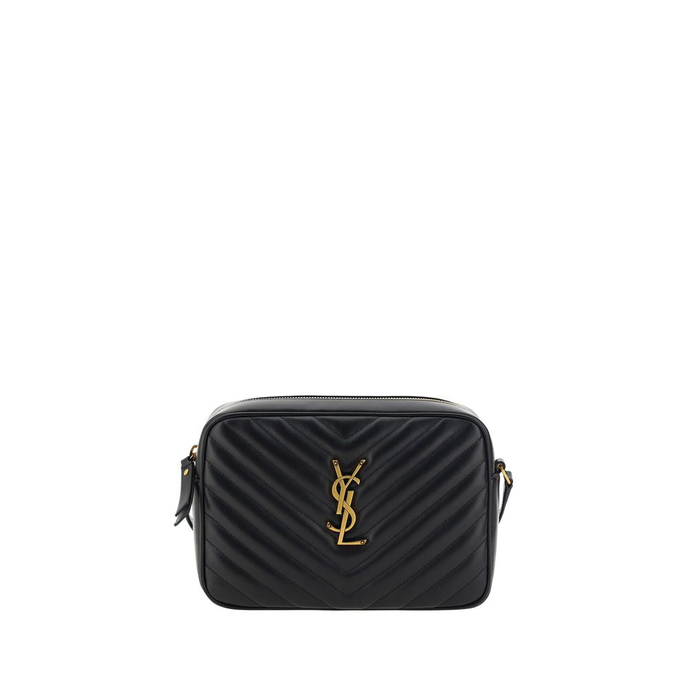 Saint Laurent Lou Camera Bag Large Black Chevron Leather