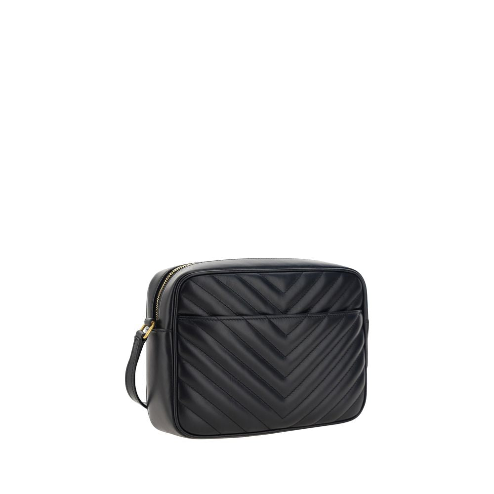 Saint Laurent Lou Camera Bag Large Black Chevron Leather