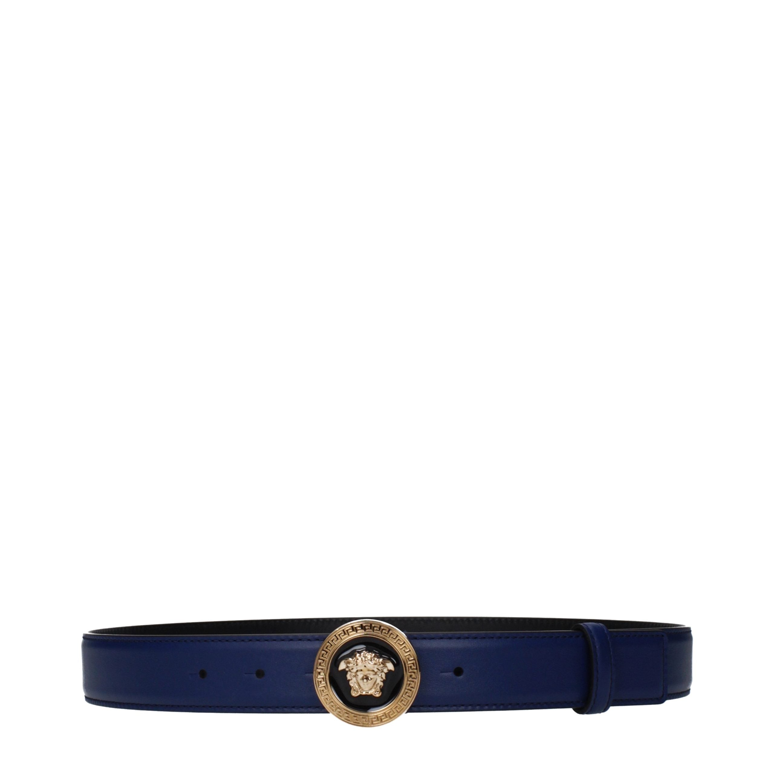 Versace Blue Leather Belt