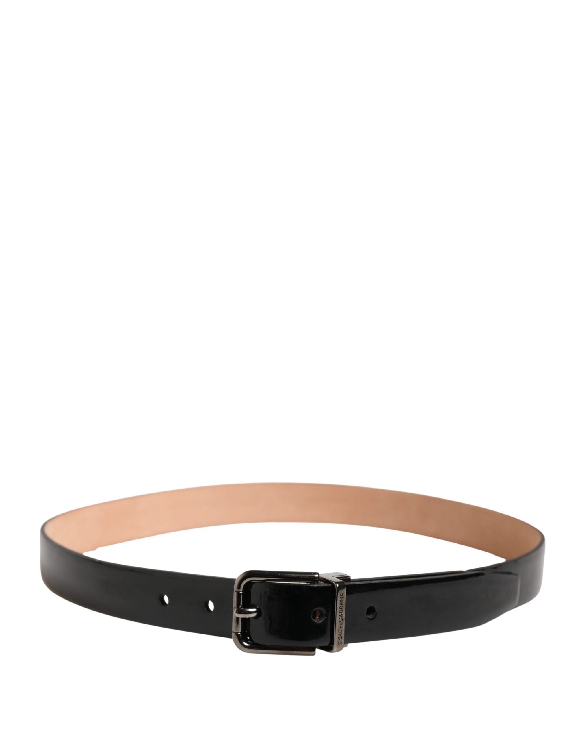 Dolce & Gabbana Men Black Classic Leather Metal Buckle Belt