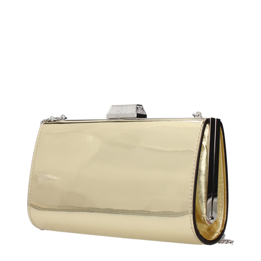 Jimmy Choo Zahra Clutch Gold Metallic Leather
