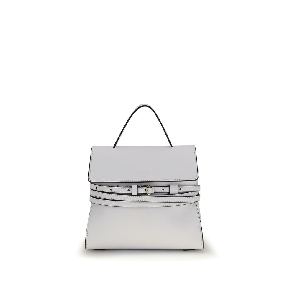 Moschino Tie Me Medium Handbag White Leather