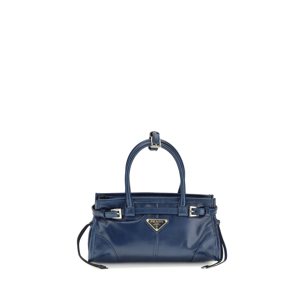 Prada Blue Calf Leather Bos Taurus Handbag