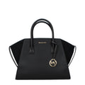 Michael Kors Avril Large Leather and Suede Satchel Black