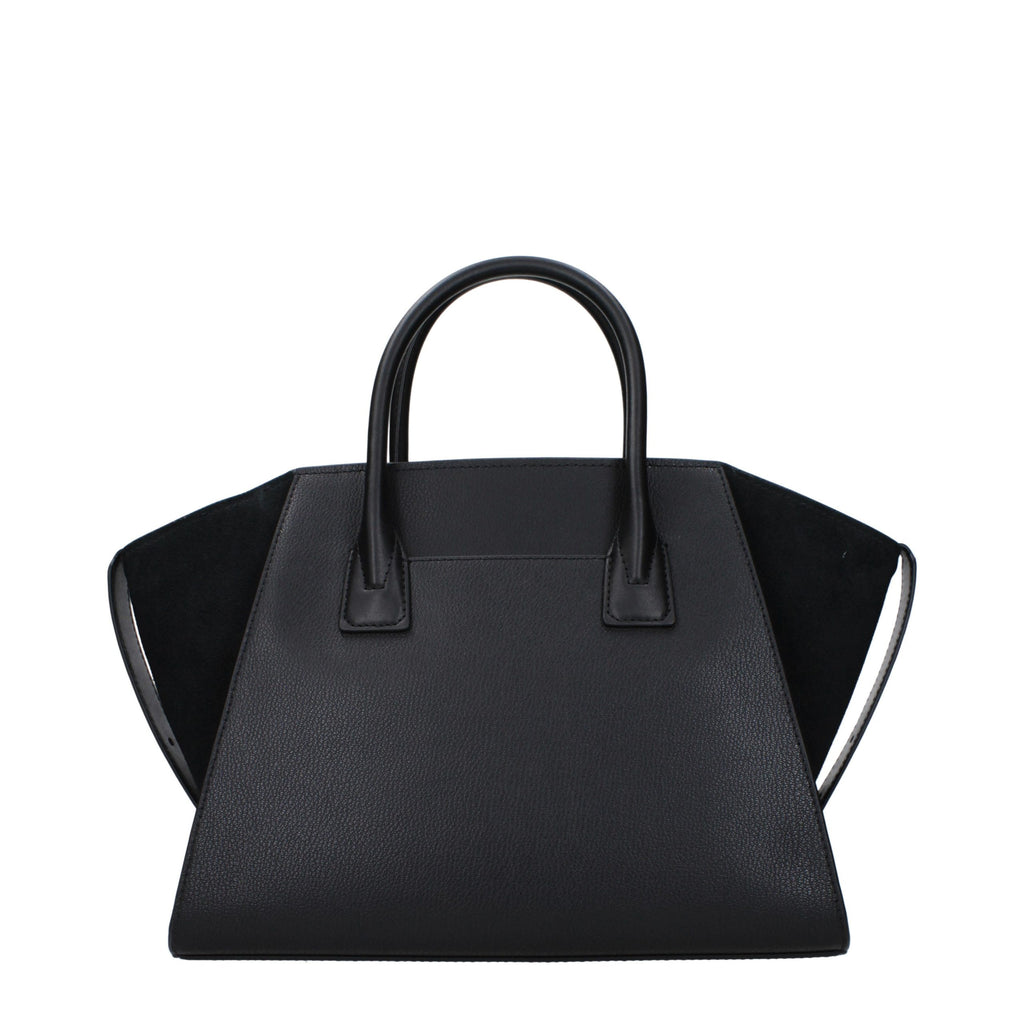 Michael Kors Avril Large Leather and Suede Satchel Black