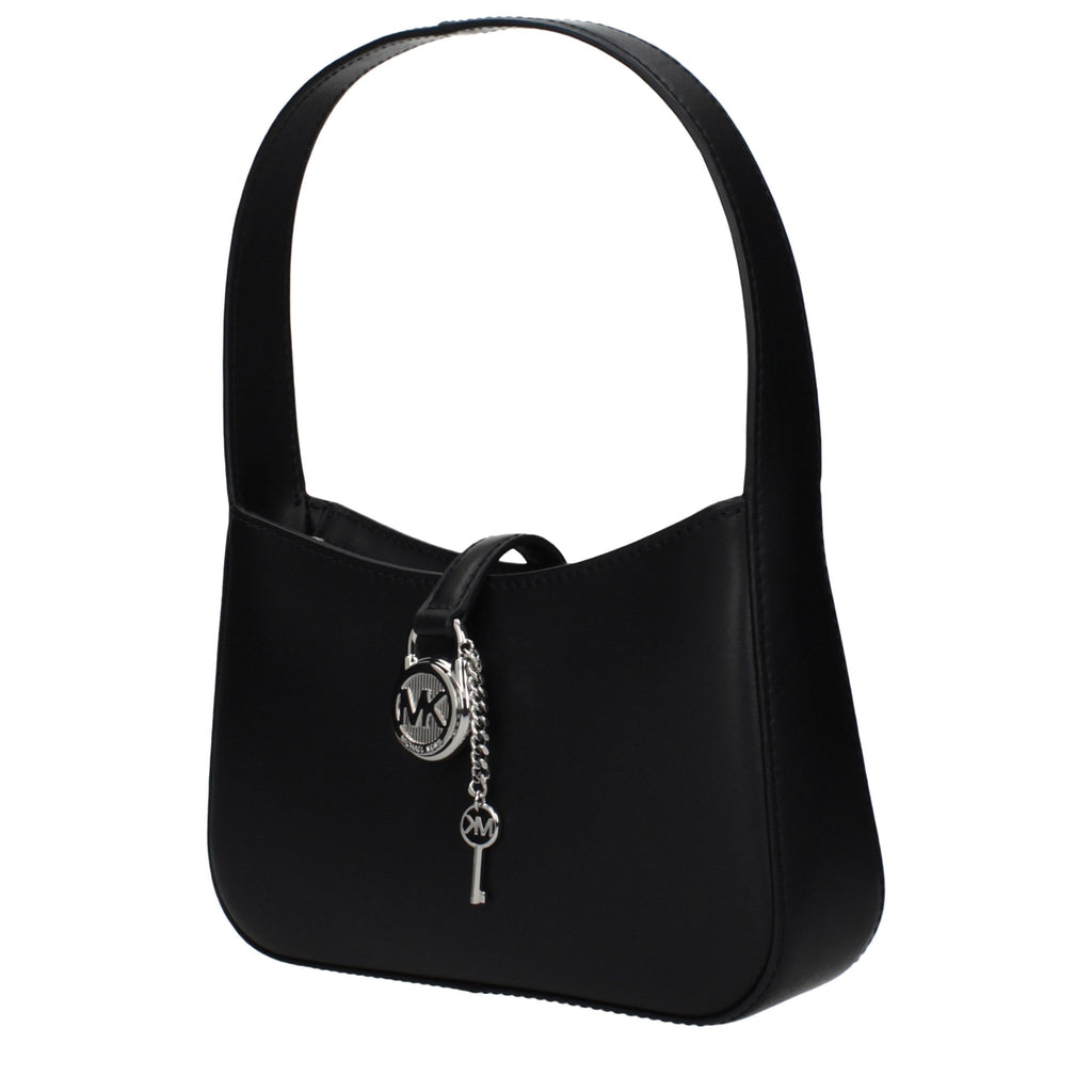 Michael Kors Lyra Medium Leather Shoulder Bag Black