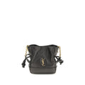 Saint Laurent Jamie Mini Drawstring Shoulder Bag Black Lambskin YSL Logo