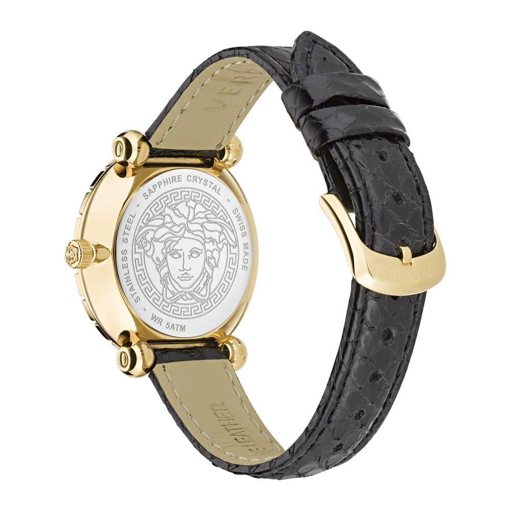 Versace Black Fur Dress Watch