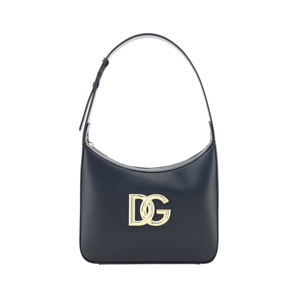 Dolce & Gabbana DG Logo Leather Shoulder Bag in Black