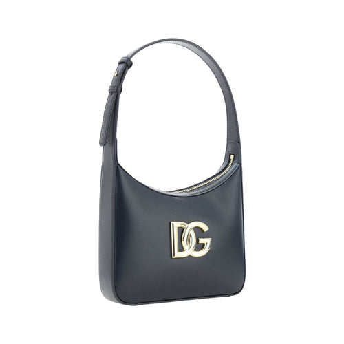 Dolce & Gabbana DG Logo Leather Shoulder Bag in Black