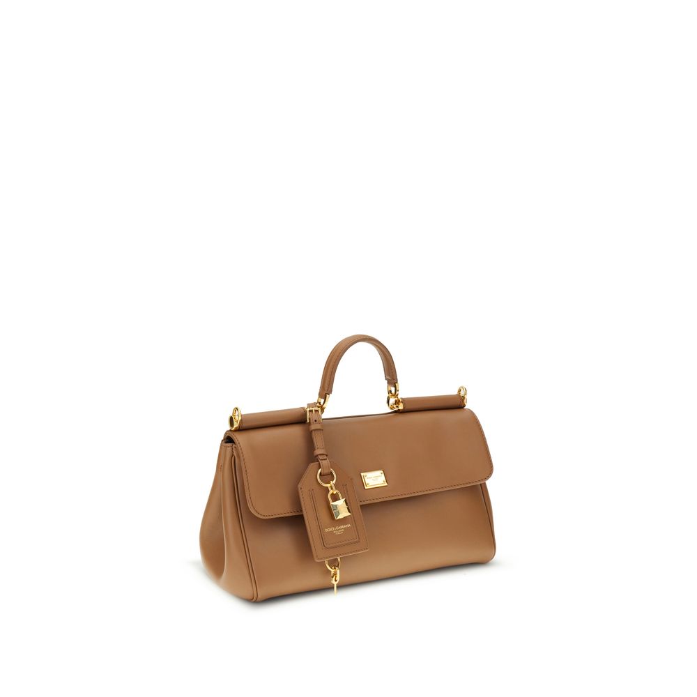 Dolce & Gabbana Large My Sicily Leather Handbag in Caramel Beige