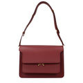 Marni Trunk Soft Leather Shoulder Bag in Burgundy
