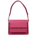 Marni Trunk Soft Leather Shoulder Bag in Fuchsia