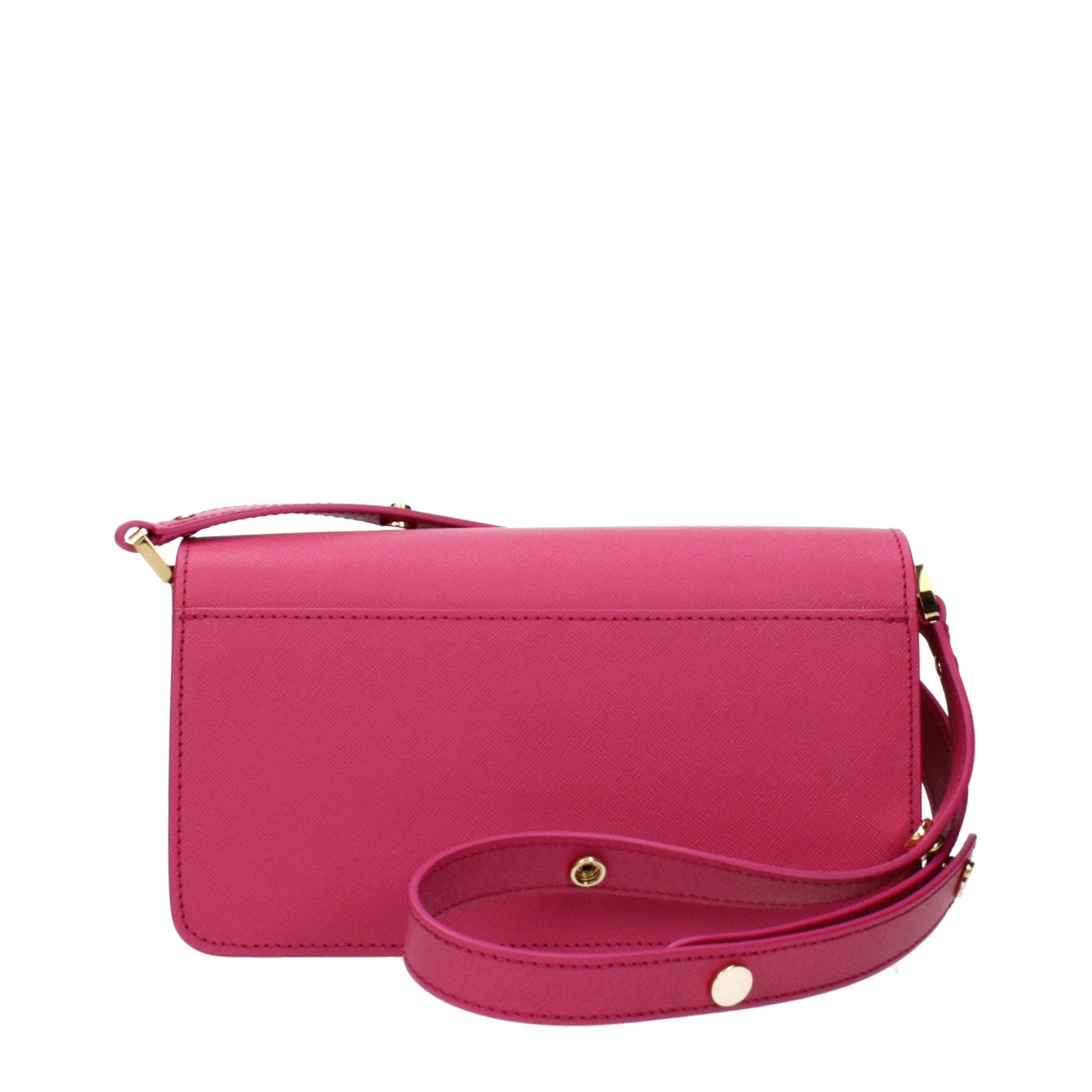 Marni Trunk Leather Shoulder Bag in Fuchsia