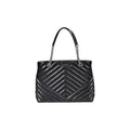 Armani Exchange Quilted Chevron Shopping Bag Black