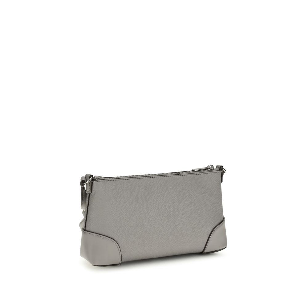 Michael Kors Murphy Medium Leather Shoulder Bag Pearl Grey